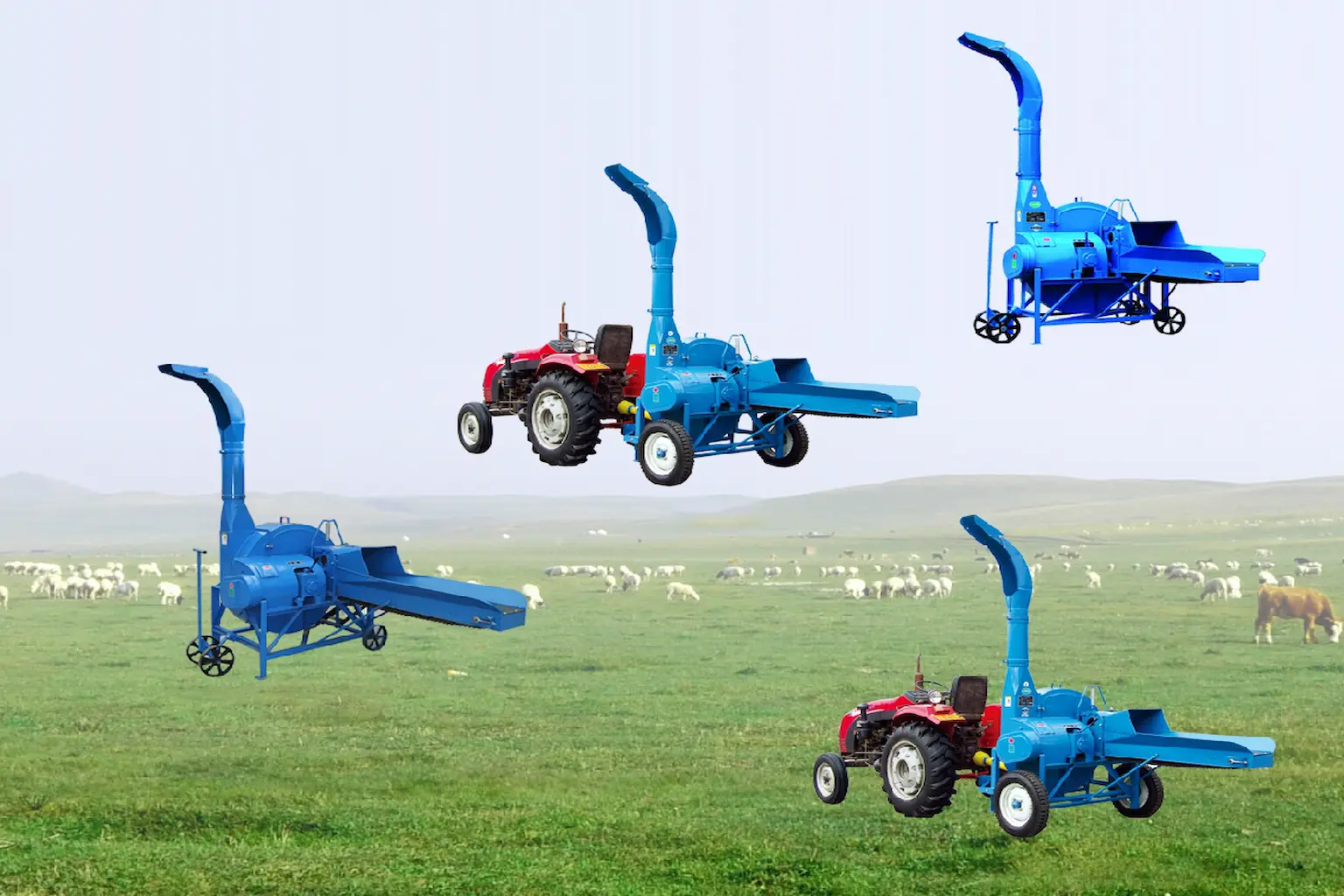 Modern dairy farm workflow with an integrated chaff cutter