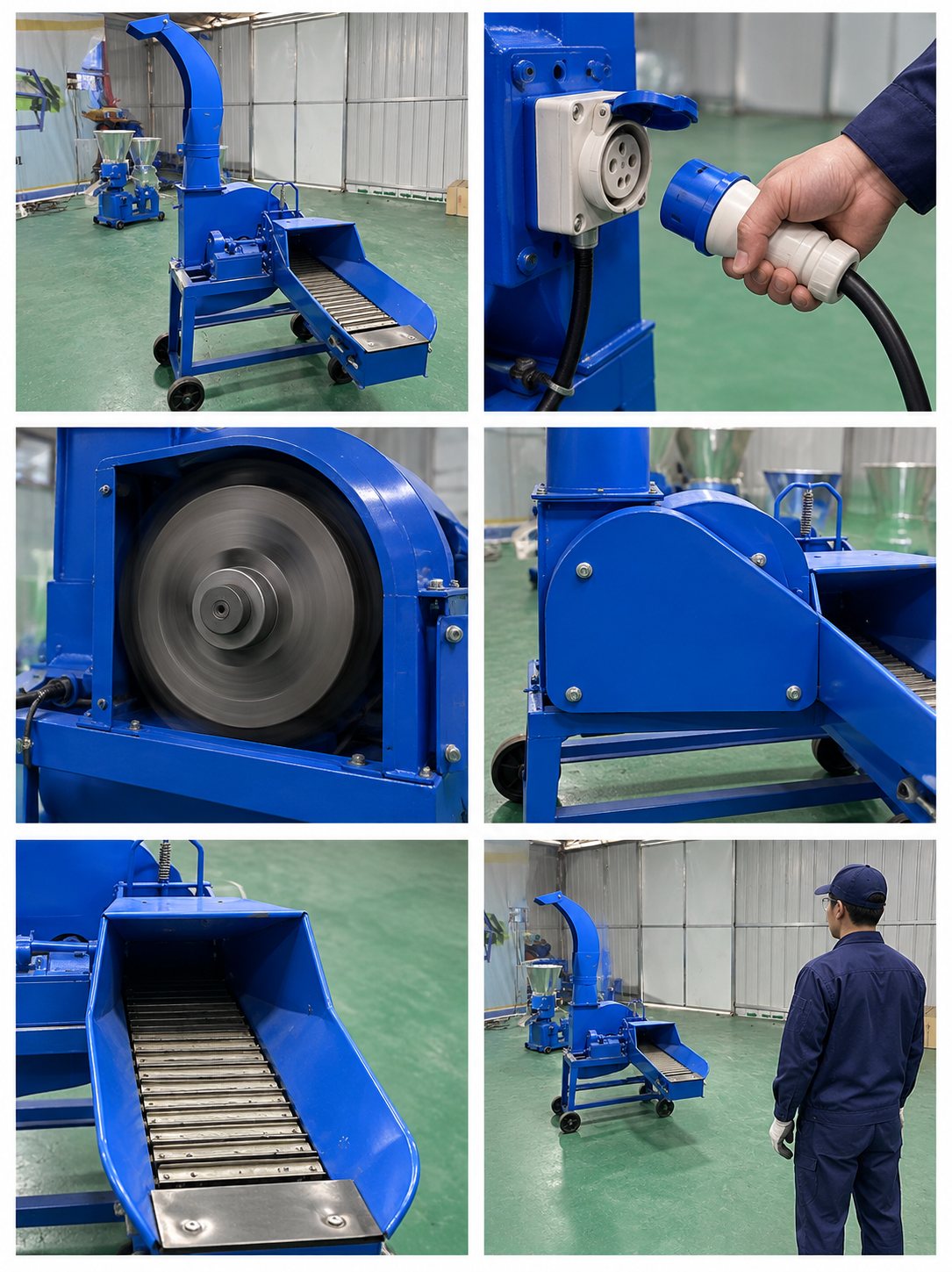 Visual six-panel workflow for stopping and isolating cutting equipment