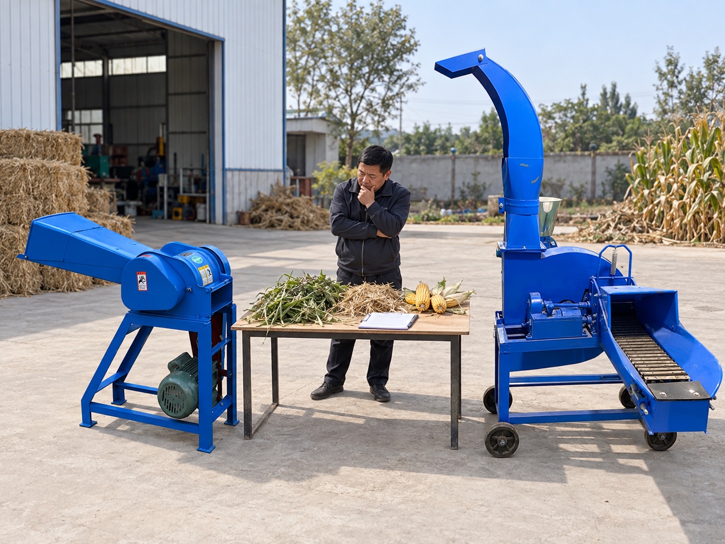 Chaff Cutter machine comparison based on the supplied compact and conveyor-fed configurations