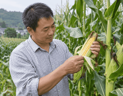 Inspection of a maize ear and standing crop before harvest