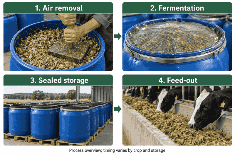 Silage fermentation stages from packing through feed-out