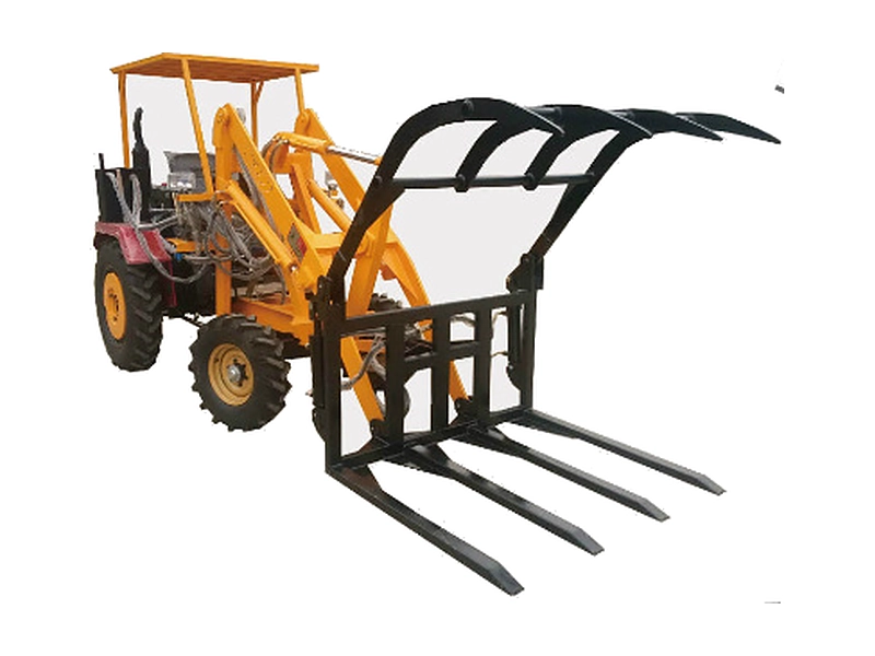 GC-06 grass loader fitted with bale grab and pallet fork